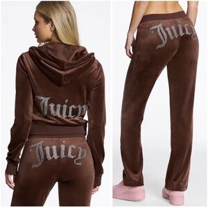 Juicy Couture Chocolate brown sugar Y2K Velour Track suit NEW WITH TAGS RARE